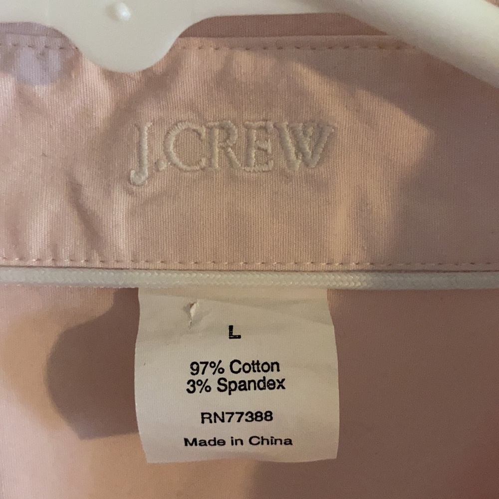 J Crew lt pink 3/4 sleeve button down, size large - Picture 2 of 3